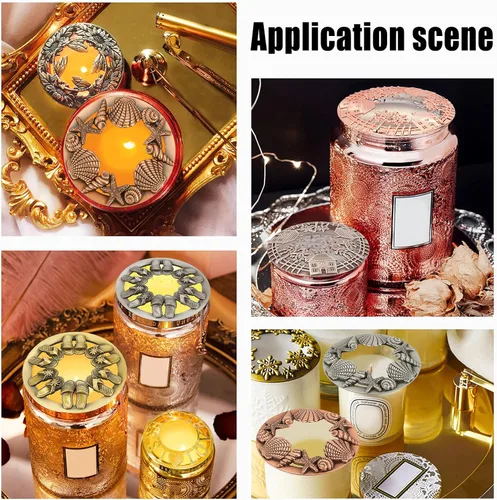 Vista 7 de GORGECRAFT Candle Toppers - Cubierta perfumada para velas, tapas de frasco, fundas para regalos, pantuflas con patrón de accesorios de velas