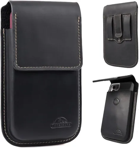 Vista 9 de Topstache Funda de cuero para teléfono celular con clip para cinturón, soporte para teléfono celular con tapa para iPhone 17/16/15/14/13/12 - Funda