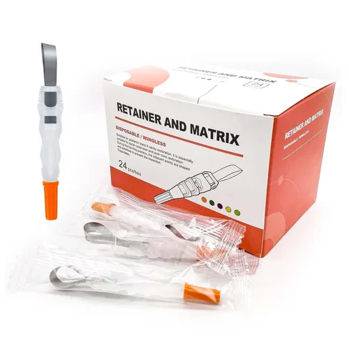 Vista 7 de Bandas de matriz dental, 24 piezas/caja de restauración de metal Matrix-Profecto con retenedor ajustable de 180°, matriz de rollo tipo matriz Verde