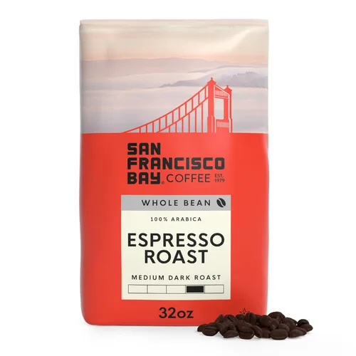 Vista 12 de Café San Francisco Bay de grano entero – Mezcla Bay Bridge (bolsa de 2 libras), tostado medio
