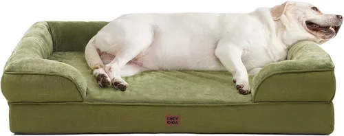 Vista 109 de EHEYCIGA – Cama ortopédica impermeable para perros pequeños, de espuma viscoelástica tipo caja de huevos, con bordes elevados y base antideslizante