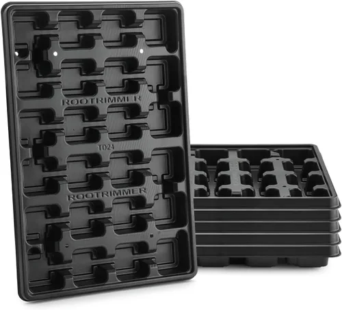Vista 14 de RooTrimmer Bandejas para Macetas de Vivero de 24 Celdas (17"x11"x2") con Bandejas Planas de Plástico para Semillas, Bandeja Portátil Duradera