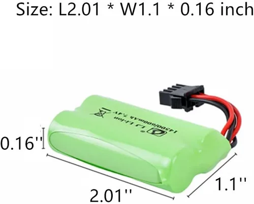Vista 4 de CBB Batería recargable de iones de litio de 7.4 V 600 mAh con enchufe SM-4P y cable de cargador para pistolas de aire comprimido