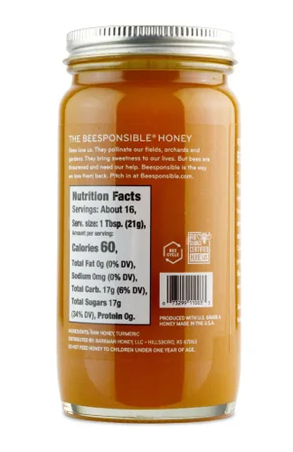 Vista 6 de Bee Harmony Miel con infusión de cúrcuma, 12 onzas, paquete de 2