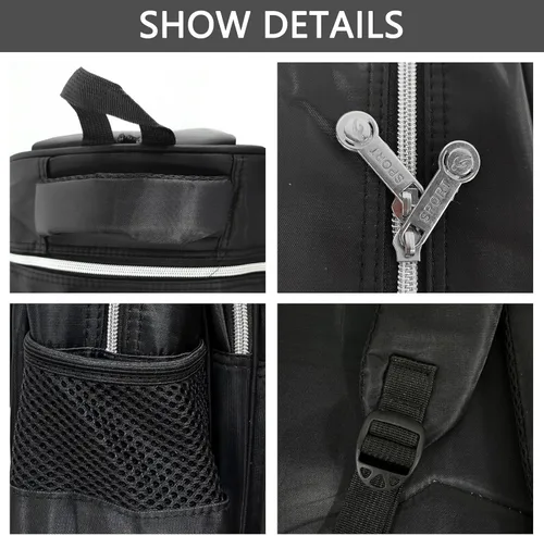 Vista 5 de Mochila de dibujos animados de 16 pulgadas, elegante mochila casual con múltiples compartimentos, Negro02, Mochilas Daypack