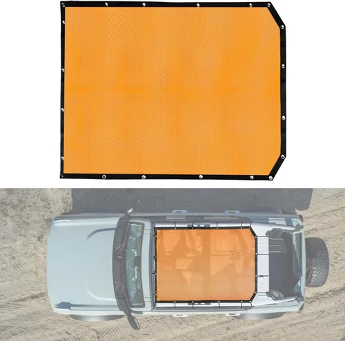 Vista 13 de BESTAOO Parasol para accesorios Ford Bronco 2021 2022 2023 2024 2025 2 puertas, parasol de malla frontal Bimini cubierta superior para Bronco de 2