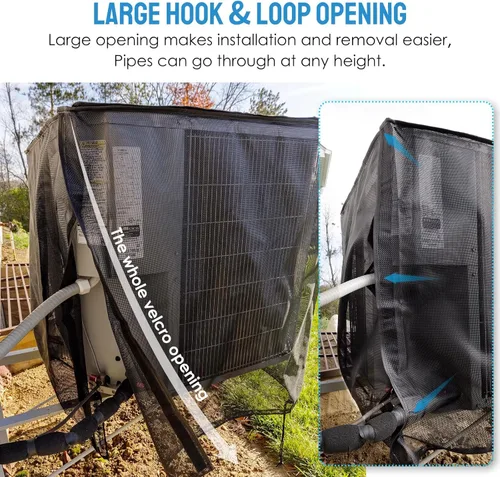 Vista 4 de Joiish Fundas de aire acondicionado para exteriores, malla completa con parte superior impermeable desmontable, transpirable y para todas