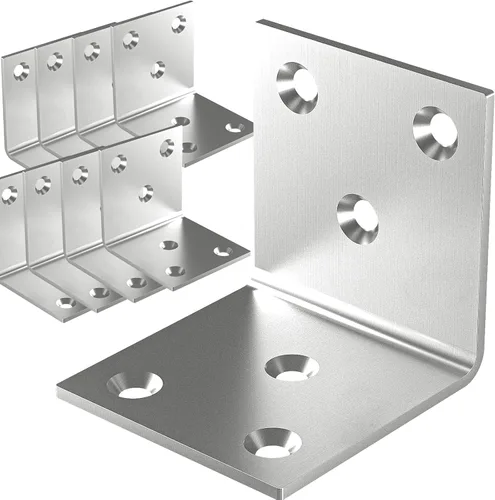 20 piezas de soportes de ángulo de acero inoxidable de 50 mm, soportes en L resistentes de 2"x2"x2" para madera, soportes de esquina de metal de 2