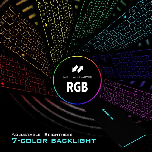 Vista 4 de POWZAN Teclado de Aluminio Silencioso con Cable Retroiluminado - Tecla Chiclet Delgada Compatible con Apple iMac, MacBook, Mac y PC, Teclado USB