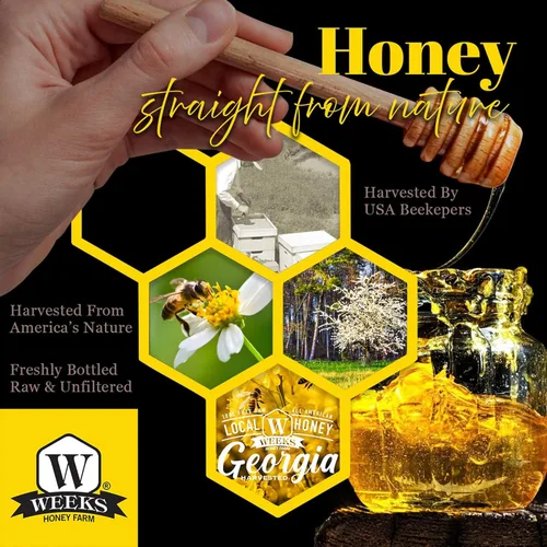 Vista 5 de WEEKS HONEY Exprimidor de miel de flores silvestres, 16 onzas