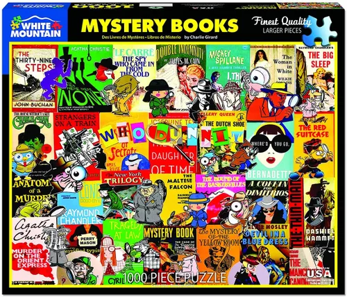 Vista 2 de White Mountain Puzzles Mystery Books - Rompecabezas de 1000 piezas