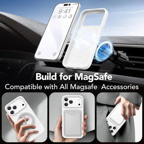 Vista 137 de GONEZ Funda magnética para iPhone 14, compatible con Magsafe, con protector de pantalla + protector de cámara, forro de microfibra antiarañazos