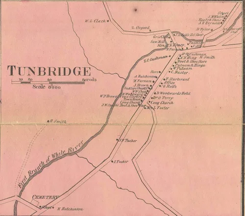 Vista 4 de Orange County Vermont 1858 - Wall Map with Homeowner Names - Genealogy - Old Map Reprint