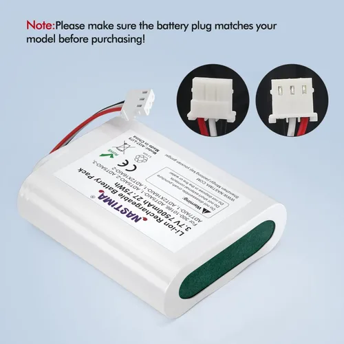 Vista 5 de NASTIMA Batería de repuesto de iones de litio de 3.6V/4.2V 300-10186 compatible con panel de seguridad inteligente ADT Command 3.6V 7500mAh 27Wh
