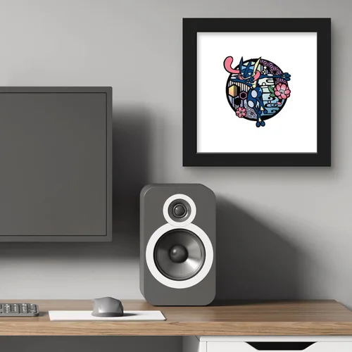 Vista 5 de Trends International Gallery Pops Pokémon - Póster de pared de Wagara Greninja, 12.00 x 12.00 pulgadas, versión de marco negro