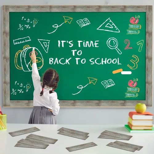 Vista 5 de 100 tableros de anuncios de metal corrugado, borde de granja, borde recto, borde recto, borde para el hogar, dulce aula, borde rústico para tablón