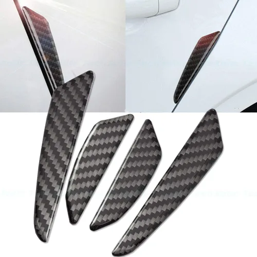 Vista 4 de x xotic tech Protector de borde de puerta lateral de automóvil, fibra de carbono real con tiras de color de bandera de Alemania, compatible