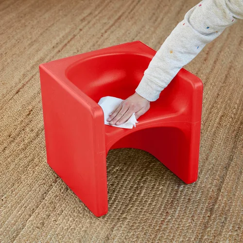 Vista 11 de ECR4Kids Tri-Me - Juego de mesa y sillas cubo, muebles multiusos, color rojo, 3 piezas