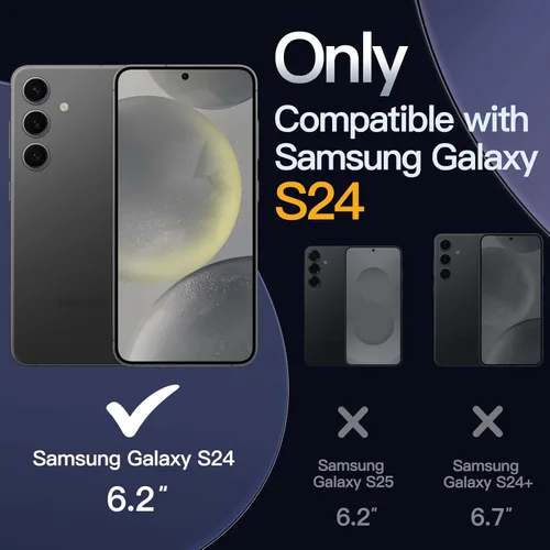 Vista 2 de JETech Funda para Samsung Galaxy S24 5G, Protector de Parachoques Antiamarilleamiento y Antiarañazos, Carcasa Rígida de PC (Negro)