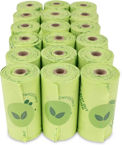 Vista 7 de Bolsas de basura para perros – Bolsas de excremento de perro 100% compostables reales, bolsas biodegradables, bolsas para perros popo – inodoras