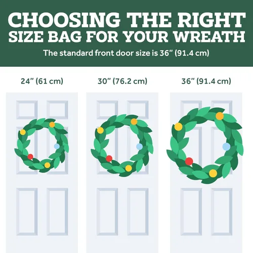 Vista 7 de ZOBER - Contenedor de almacenamiento para coronas de Navidad de 30 pulgadas - Bolsa para coronas de Navidad para cajas de coronas artificiales