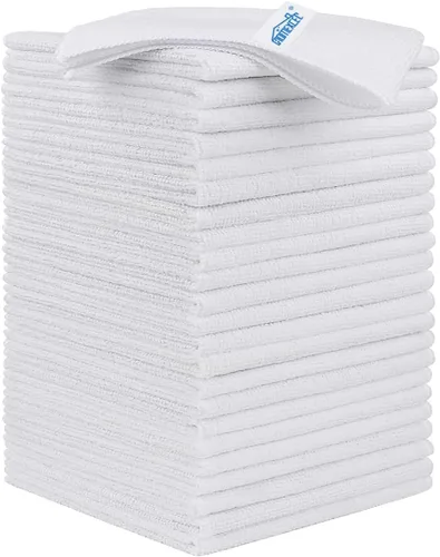 Vista 9 de HOMEXCEL Paño de limpieza de microfibra gris, paquete de 24 paños de limpieza para cocina, sin pelusa, sin rayones, altamente absorbentes