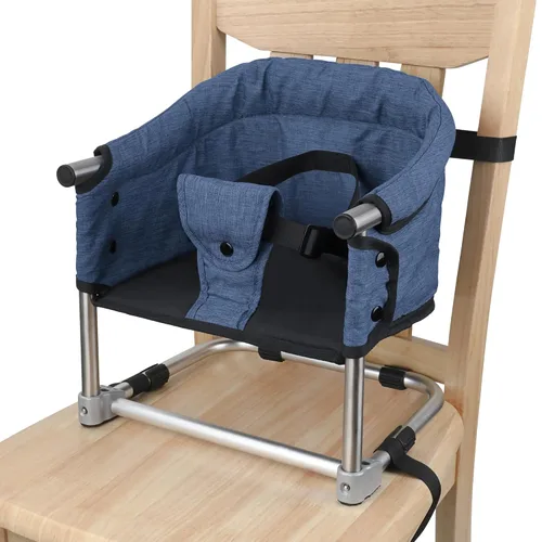 Vista 12 de Asiento elevador para mesa de comedor, silla elevadora portátil 3 en 1 con hebilla de seguridad, asiento de alimentación de bebé ajustable