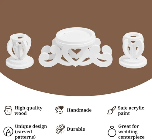 Vista 4 de Unity - Juego de candelabros Unity Candle Wedding Set, velas de boda para ceremonia, portavelas Unity para bodas, ceremonia de unidad