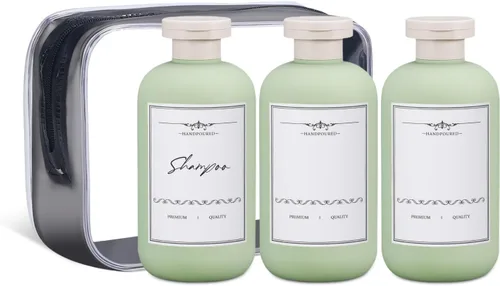 Vista 15 de ASEVAT Botella de plástico exprimible de 3.4 onzas para loción, recipiente vacío de plástico para champú y acondicionador, botellas de plástico