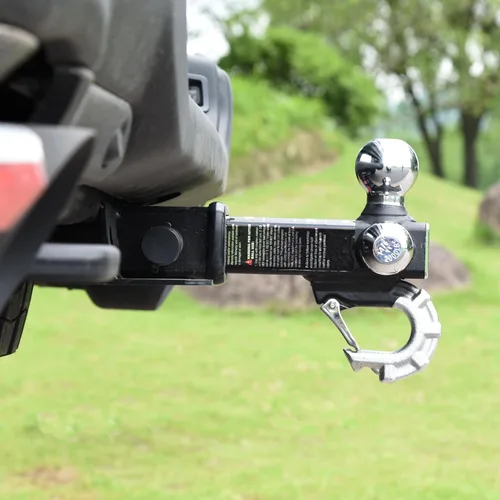 Vista 8 de Enganche de remolque de tres bolas con gancho, enganche táctico de bola de remolque, se adapta al receptor de enganche de 2 pulgadas, bolas triples