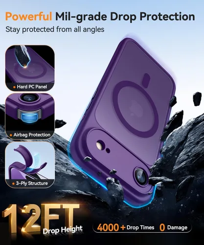 Vista 119 de CANSHN Funda magnética compatible con iPhone Air (6.5 pulgadas), mejorada [protección completa de la cámara] [compatible con Magsafe]