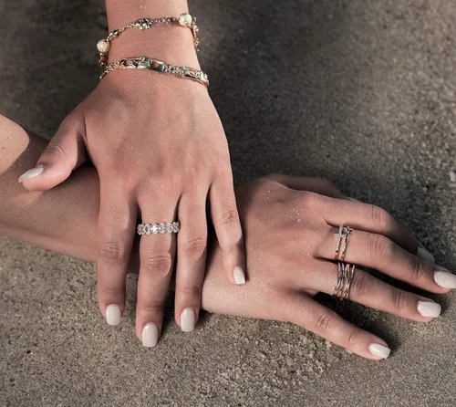 Vista 5 de Anillo de cóctel chapado de oro rosa, oro blanco y oro de Barzel