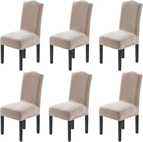Vista 19 de H.VERSAILTEX - Fundas de terciopelo para sillas de comedor, juego de 2 fundas elásticas para sillas de comedor, fundas protectoras para sillas