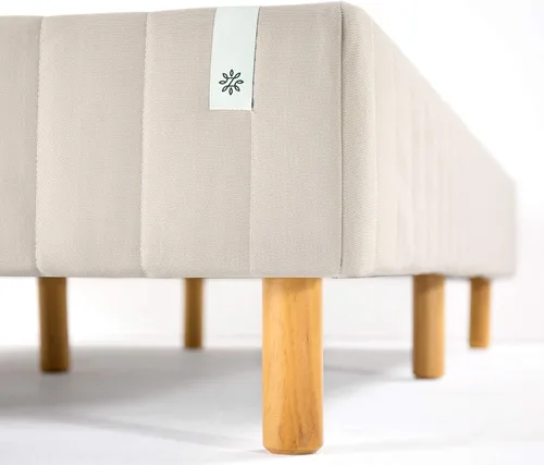Vista 9 de Colchón Zinus Justina con somier tipo plataforma y patas, Acero Tela Madera, Gris