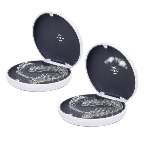 Vista 8 de Paquete de 2 fundas de retención, Aligner con orificios de ventilación, compatible con Invisalign, fundas protectoras bucales, portátiles delgadas