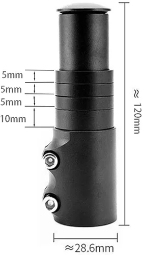 Vista 5 de BlueSunshine - Elevador para manillar de bicicleta, tenedor de bicicleta, extensión de aleación de aluminio (negro)
