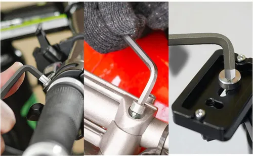 Vista 6 de 4 llaves Allen de extremo de bola de 0.059 in, llave hexagonal interna, herramienta de reparación de acero S2 de brazo largo en forma de L