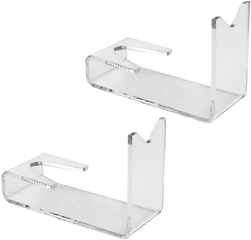 MiOYOOW 2PCS Acrylic Pistol Stands, Clear Gun Display Stands Portable Desktop Decoration Displays for Small Pistol Gun Toy (5.5 * 3 * 2.5")