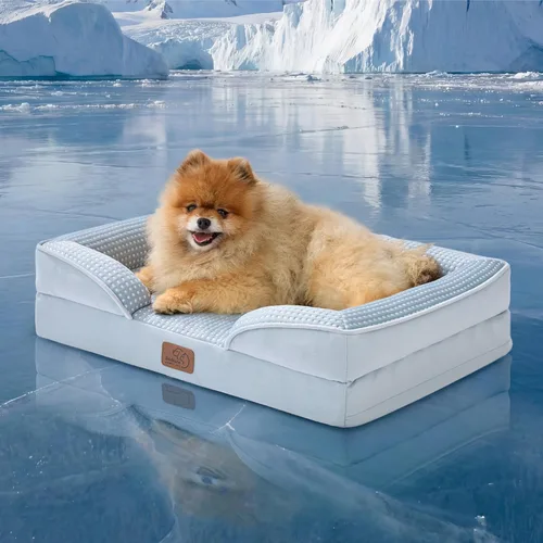 Vista 56 de Bedsure - Cama ortopédica pequeña para perros, sofá cama lavable para perros pequeños, espuma de soporte con funda extraíble y lavable, forro Lavanda