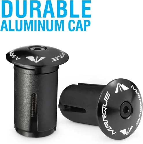 Vista 4 de MARQUE Alloy ENZ - Tapones para manillar de bicicleta de carretera, extremos de barra de mango de aluminio, tapones para barras de caída, tapas