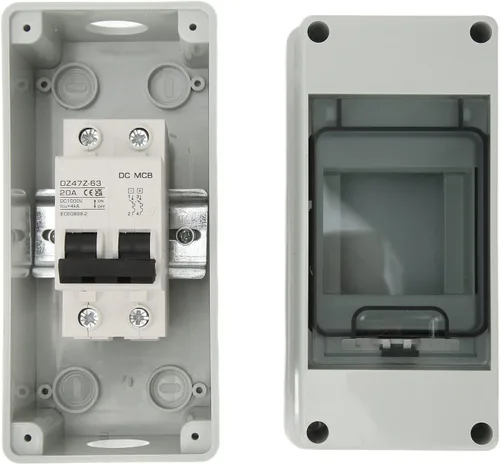 Vista 2 de Disyuntor miniatura 2P con caja impermeable IP65, DC1000V 20A desconecta Swtich interruptor de desconexión solar para panel solar