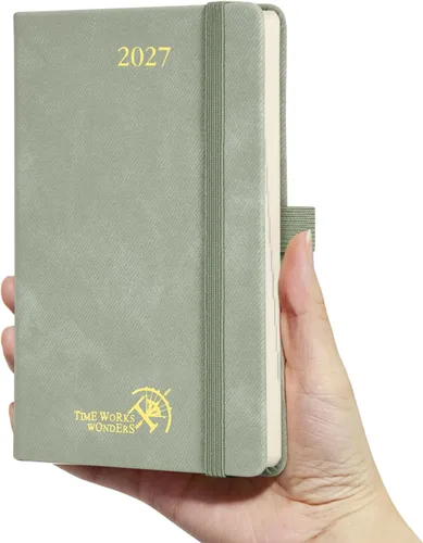 Vista 18 de POPRUN Agenda semanal y mensual 2027, libro de citas grande de 8.5 x 10.5 Verde oliva