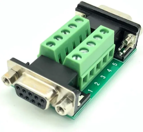 Vista 4 de DB9 Breakout Board Adapter 2-Pack – DB9 macho y hembra a terminal conector para señales serie RS232/RS485/CAN/RS422, 9 pines D-Sub a tornillo módulo