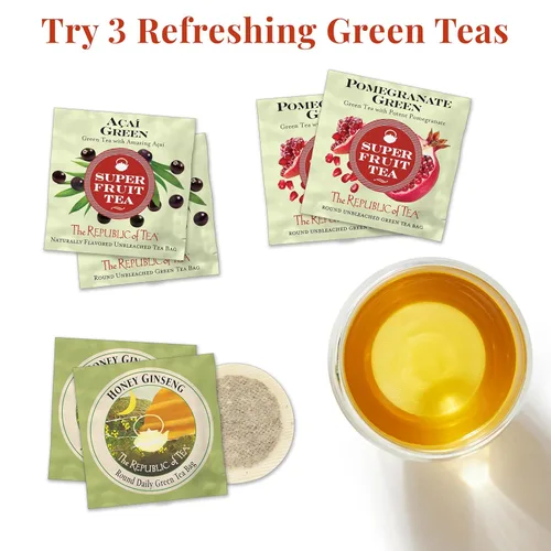 Vista 5 de The Republic of Tea Surtido prémium de tés y hierbas, 40 bolsas de té envueltas individualmente