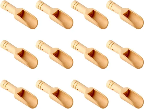 Vista 8 de 8 piezas mini cucharas de madera, mini cucharas de bambú para sales de baño, cuchara de té, cuchara de detergente en polvo, cuchara de caramelo