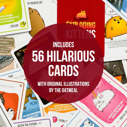 Vista 2 de Exploding Kittens Edición original – 2 – 5 jugadores – A partir de 7 años – 15 minutos para jugar – Juego de cartas de alto riesgo – Juego