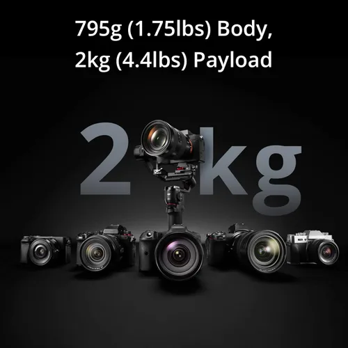 Vista 2 de DJI RS 3 Mini, estabilizador de cardán de 3 ejes para cámaras Canon/Sony/Panasonic/Nikon/Fujifilm, carga útil probada de 4.4 lbs (4.4 libras)