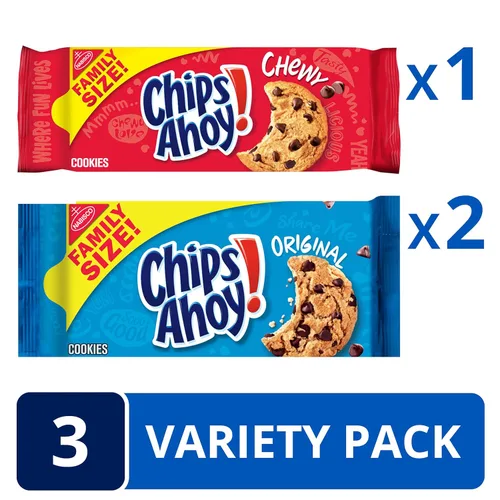 Vista 4 de CHIPS AHOY. Paquete original de galletas y galletas masticables, tamaño familiar, 3 paquetes