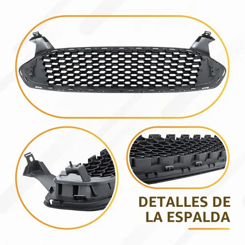 Vista 5 de Parrilla para parachoques delantero inferior, ajuste para Ford Fusion/Mondeo 2013-2016, estilo Mustang, color negro cromado