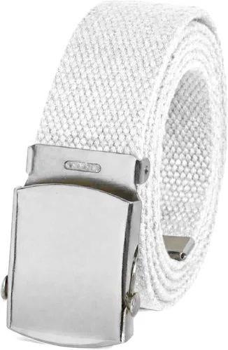 Vista 10 de BC Belts Cinturón de tela de lona con hebilla cromada de 54 pulgadas de largo, estilo militar totalmente ajustable